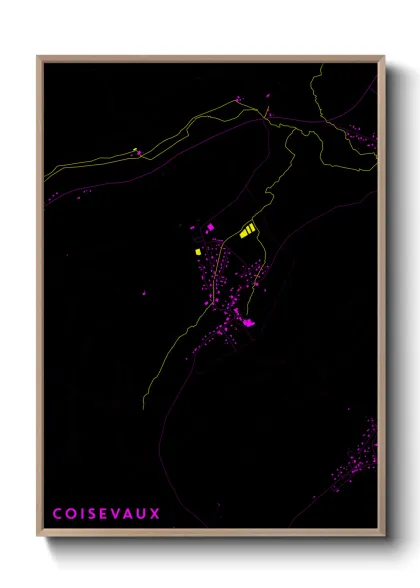 Une affiche de carte sur Coisevaux