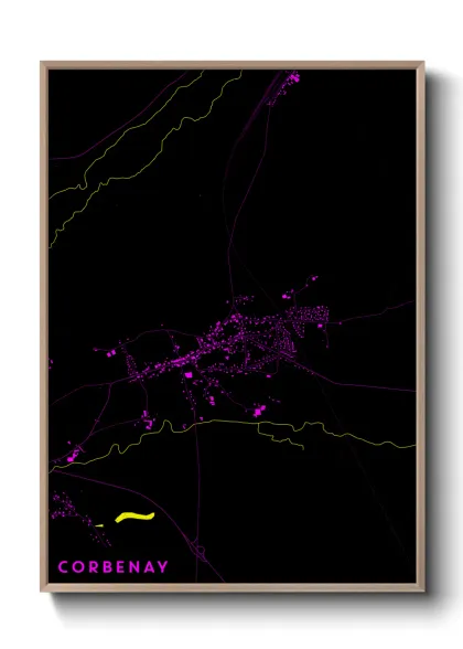 Une affiche de carte sur Corbenay