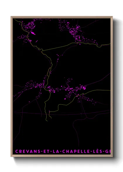 Une affiche de carte sur Crevans-et-la-Chapelle-lès-Granges