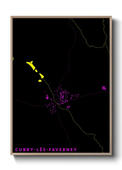 Une affiche de carte sur Cubry-lès-Faverney