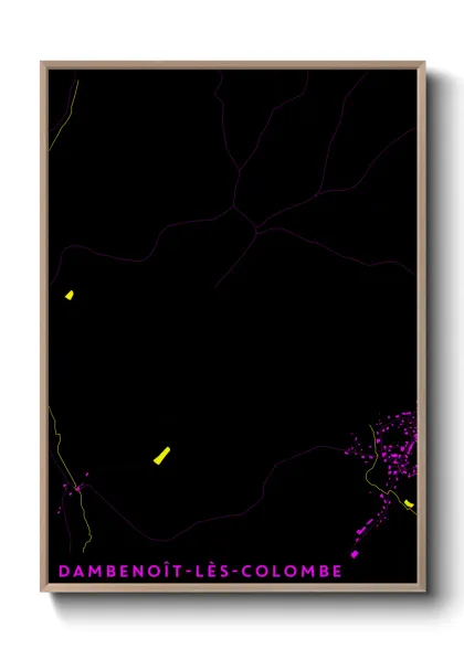 Une affiche de carte sur Dambenoît-lès-Colombe