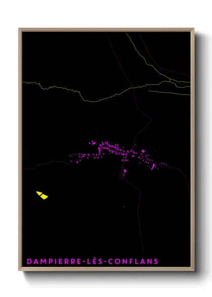 Une affiche de carte sur Dampierre-lès-Conflans