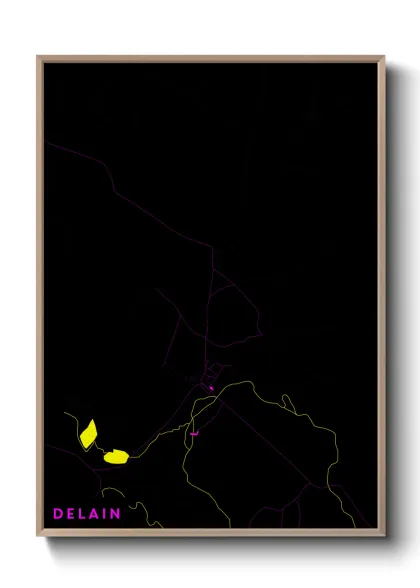 Une affiche de carte sur Delain
