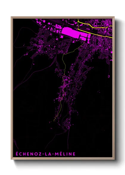 Une affiche de carte sur Échenoz-la-Méline