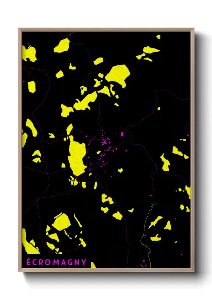 Une affiche de carte sur Écromagny