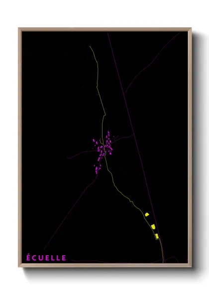 Une affiche de carte sur Écuelle