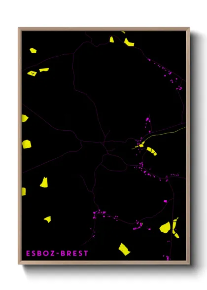 Une affiche de carte sur Esboz-Brest