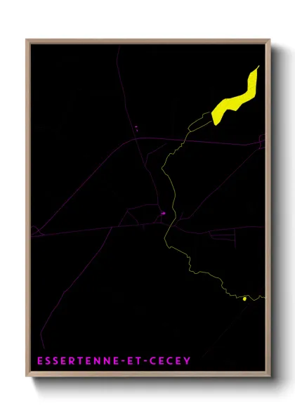Une affiche de carte sur Essertenne-et-Cecey