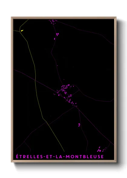 Une affiche de carte sur Étrelles-et-la-Montbleuse