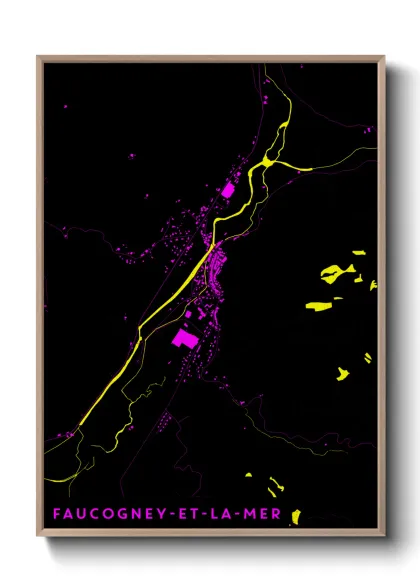 Une affiche de carte sur Faucogney-et-la-Mer