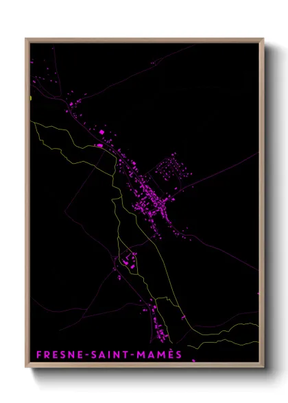 Une affiche de carte sur Fresne-Saint-Mamès