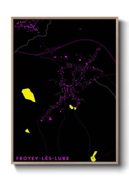 Une affiche de carte sur Frotey-lès-Lure