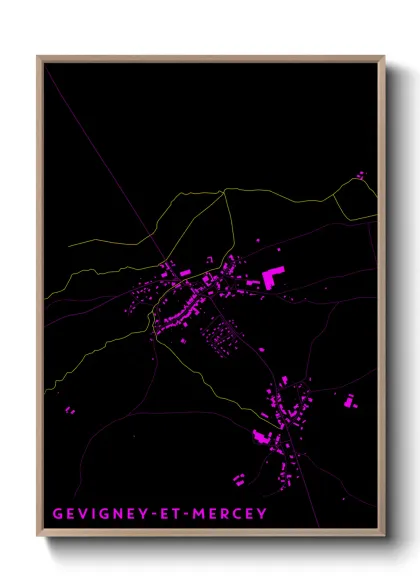 Une affiche de carte sur Gevigney-et-Mercey