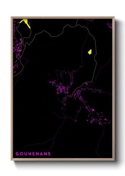 Une affiche de carte sur Gouhenans