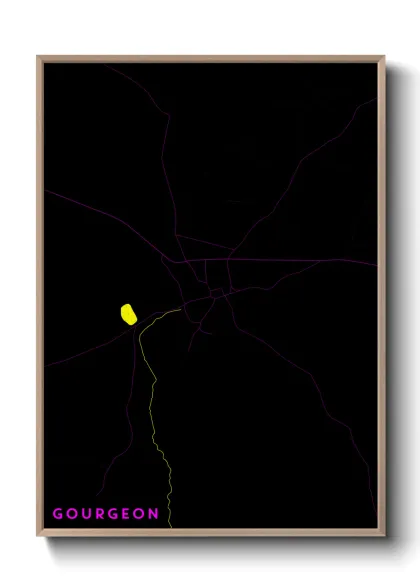 Une affiche de carte sur Gourgeon