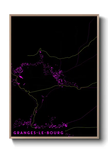 Une affiche de carte sur Granges-le-Bourg