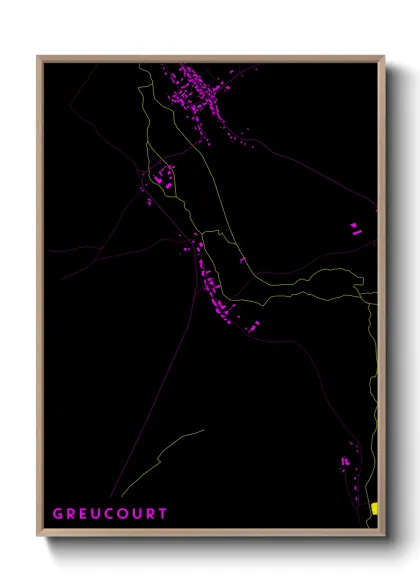 Une affiche de carte sur Greucourt