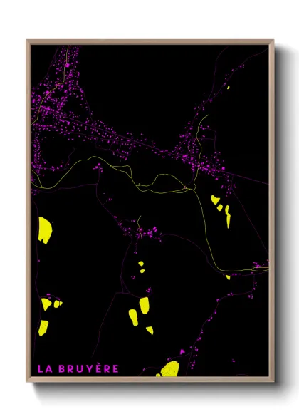 Une affiche de carte sur La Bruyère