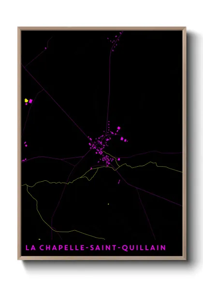 Une affiche de carte sur La Chapelle-Saint-Quillain