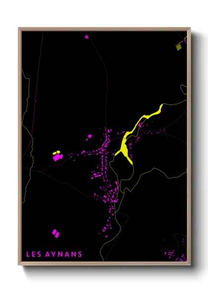 Une affiche de carte sur Les Aynans