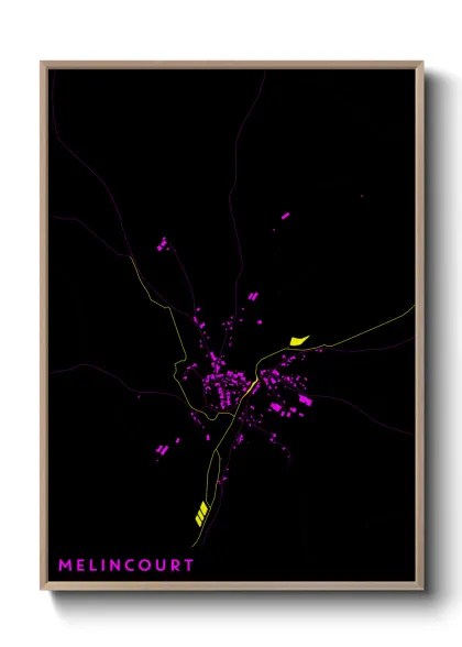 Une affiche de carte sur Melincourt