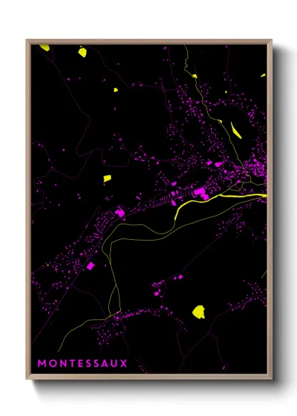 Une affiche de carte sur Montessaux