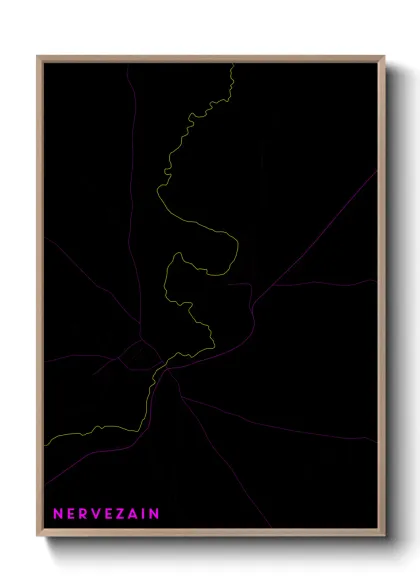 Une affiche de carte sur Nervezain