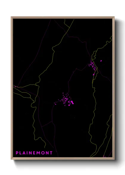 Une affiche de carte sur Plainemont