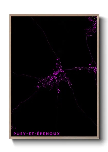 Une affiche de carte sur Pusy-et-Épenoux