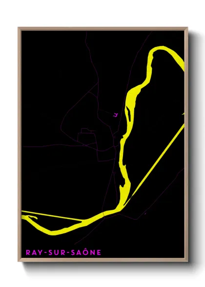 Une affiche de carte sur Ray-sur-Saône