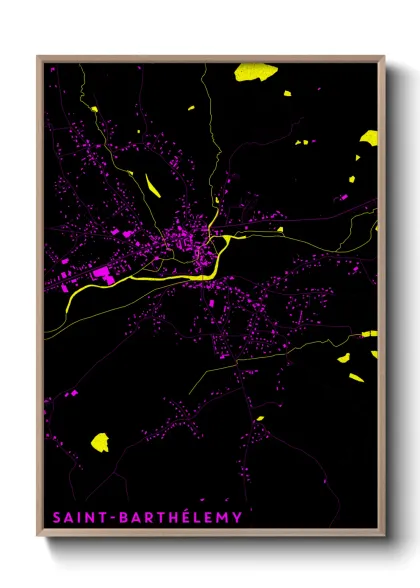Une affiche de carte sur Saint-Barthélemy