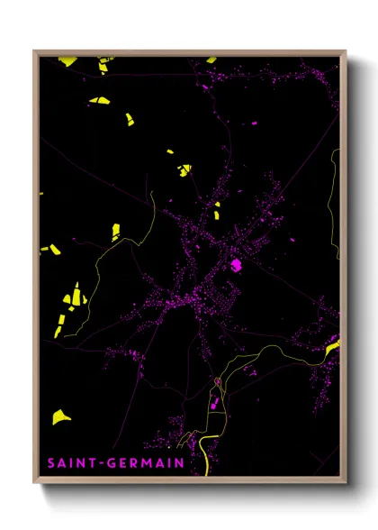 Une affiche de carte sur Saint-Germain
