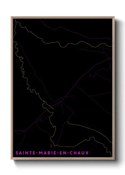 Une affiche de carte sur Sainte-Marie-en-Chaux