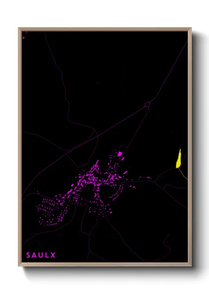 Une affiche de carte sur Saulx