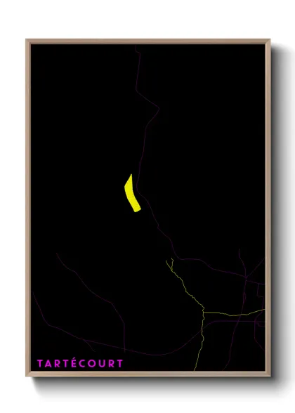 Une affiche de carte sur Tartécourt