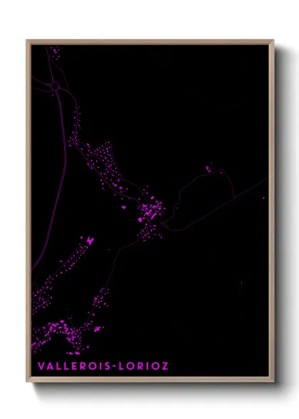 Une affiche de carte sur Vallerois-Lorioz