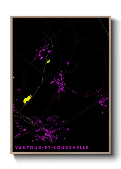 Une affiche de carte sur Vantoux-et-Longevelle