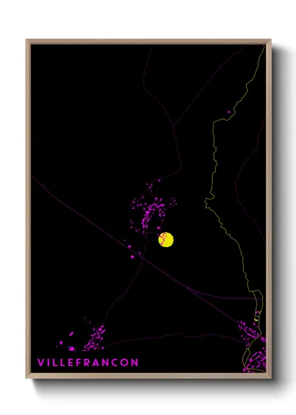 Une affiche de carte sur Villefrancon