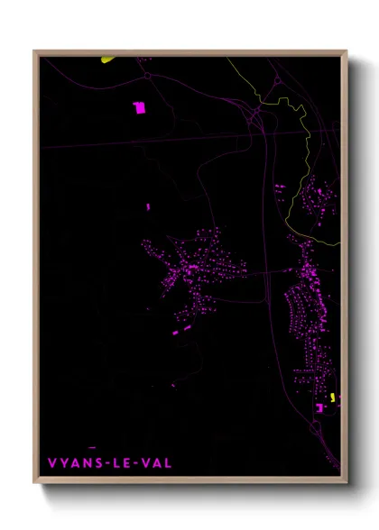 Une affiche de carte sur Vyans-le-Val