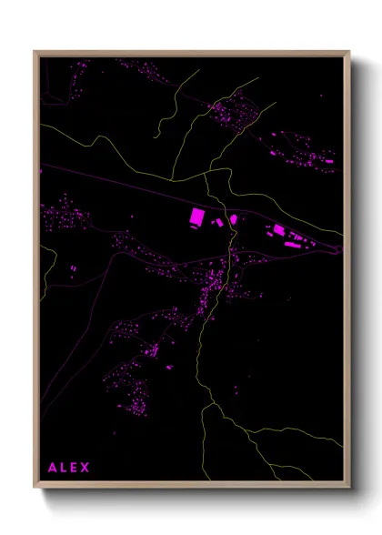 Une affiche de carte sur Alex