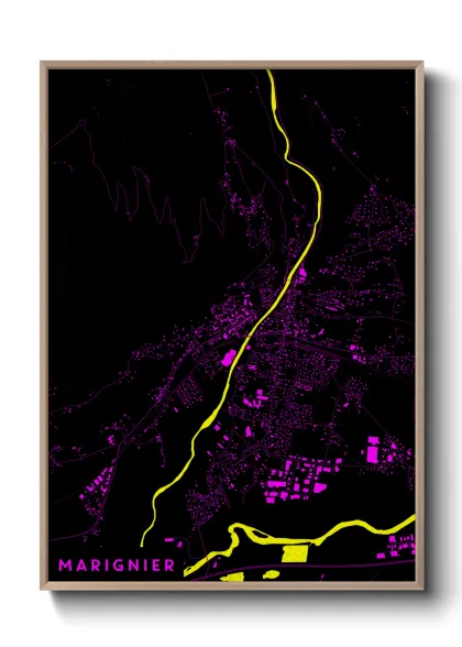 Une affiche de carte sur Marignier