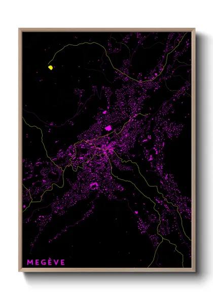 Une affiche de carte sur Megève