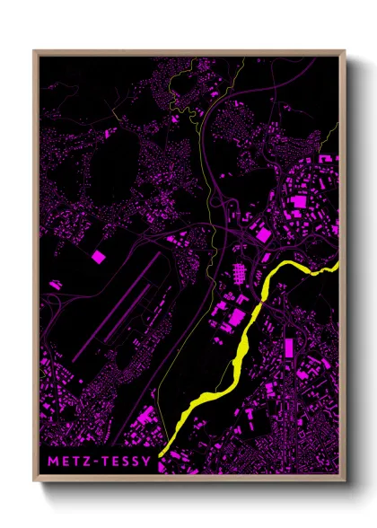 Une affiche de carte sur Metz-Tessy