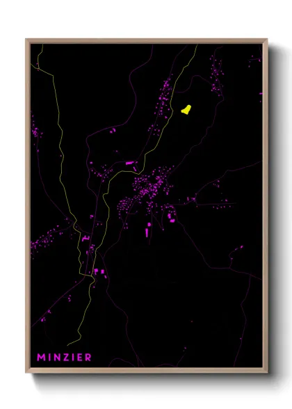 Une affiche de carte sur Minzier