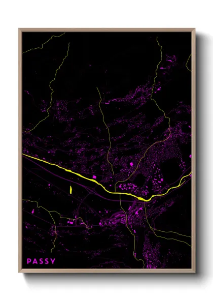 Une affiche de carte sur Passy