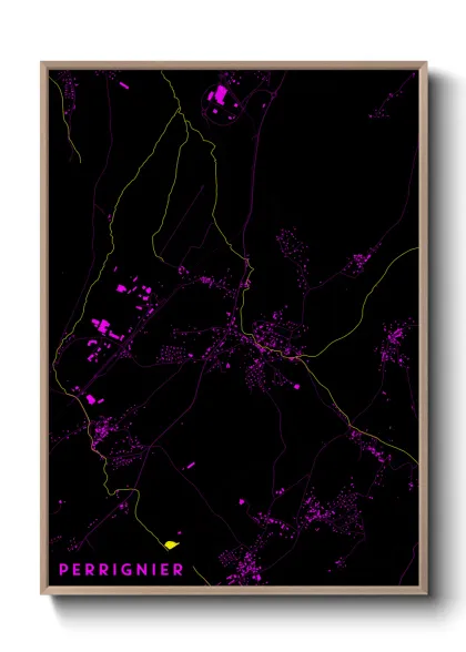 Une affiche de carte sur Perrignier