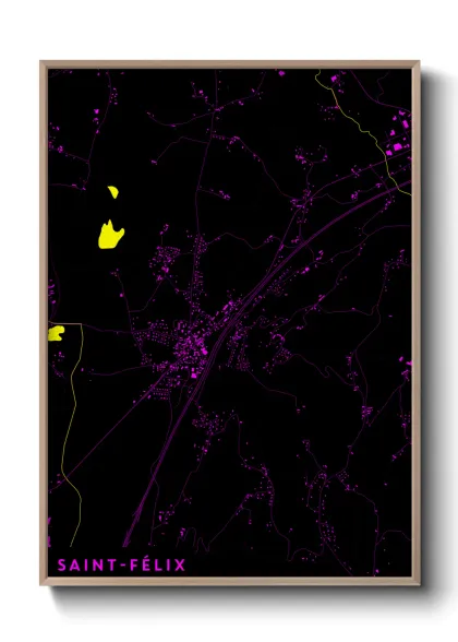 Une affiche de carte sur Saint-Félix