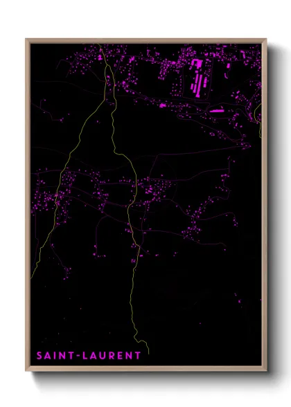 Une affiche de carte sur Saint-Laurent