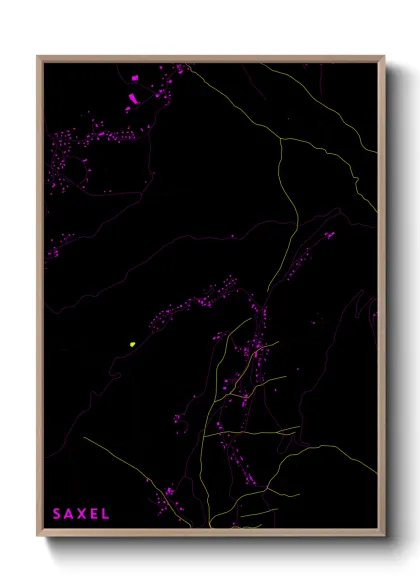 Une affiche de carte sur Saxel