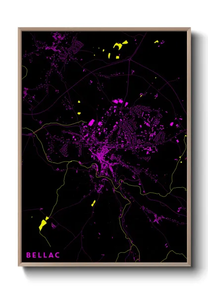 Une affiche de carte sur Bellac